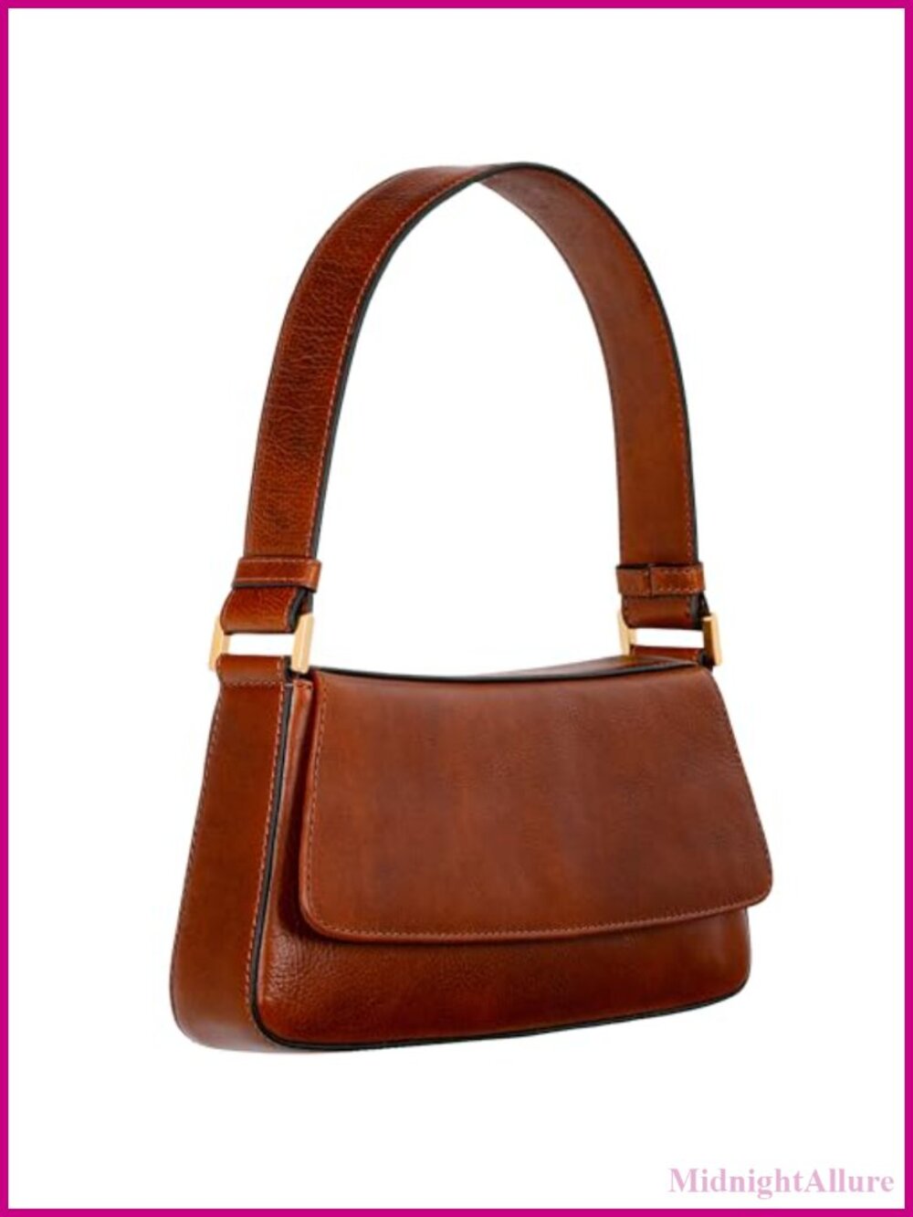 Time Resistance Leather Handbag Full-Grain Shoulder Bag Made in Italy
